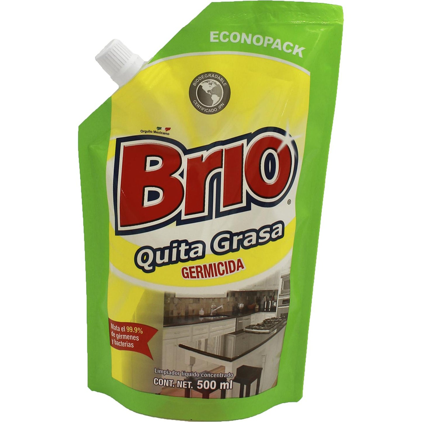 6PK - BRIO QUITA GRASA GERMICIDA ECONOPACK 500ML