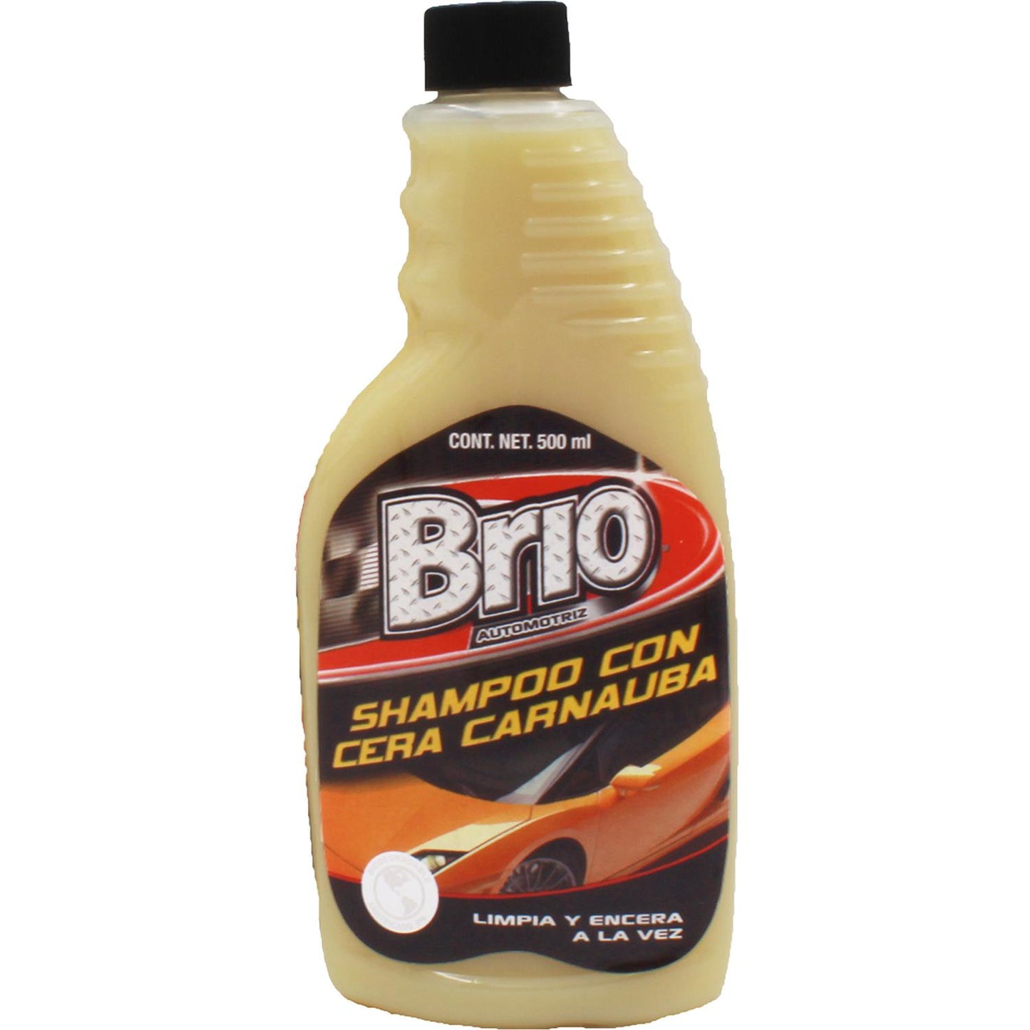 12PK - BRIO SHAMPOO AUTOMOTRIZ CON CERA CARNAUBA 500ML