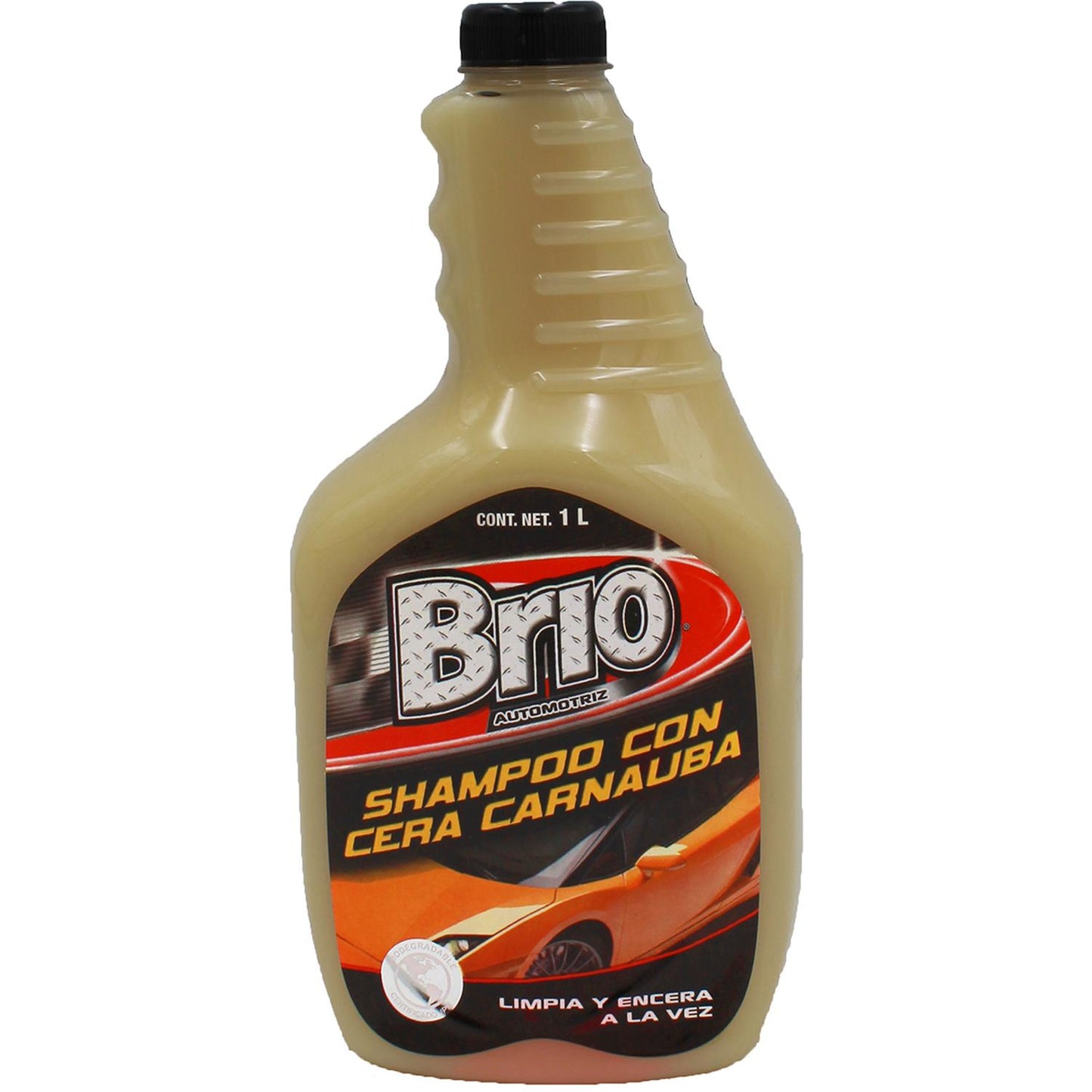 6PK - BRIO SHAMPOO AUTOMOTRIZ CON CERA CARNAUBA 1LT