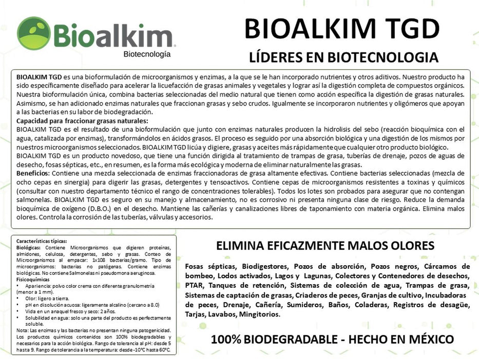 2kg - BACTERIAS ENZIMAS TRATAMIENTO FOSAS SEPTICAS BIODIGESTORES